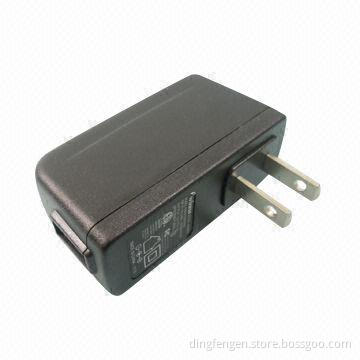6W/USB power charger, vertical US plug with UL, FCC, CEC level 5 and EN 60950 certified
